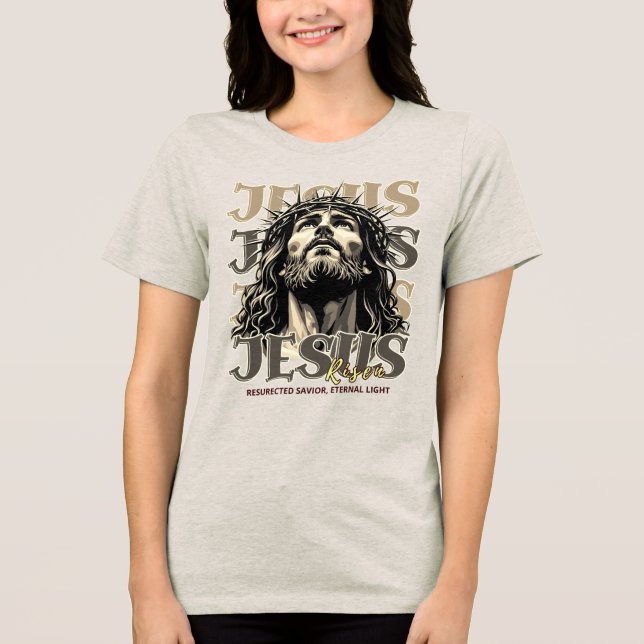 Jesus Risen - Jesus Kristus konstnärlighet T Shirt (Framsida)
