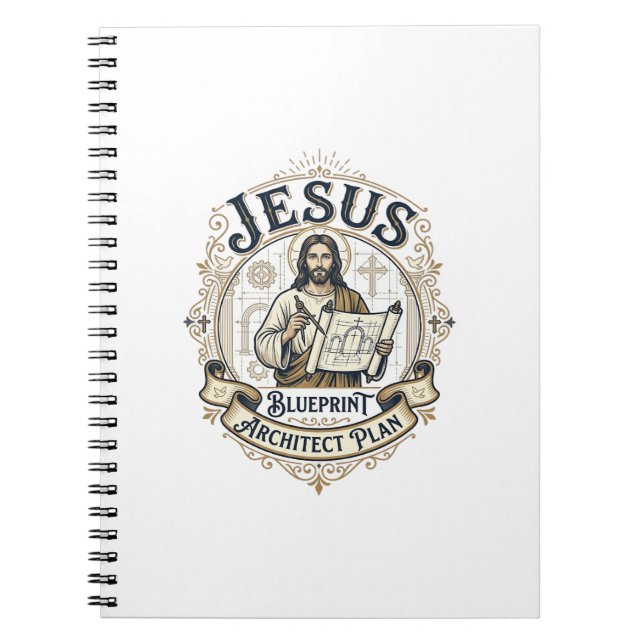 Jesus Ritning Arkitekt Plan Jesus Ritning Båge Anteckningsbok (Framsidan)