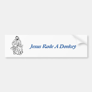 Jesus Roade en Donkey Bumper Sticker Bildekal
