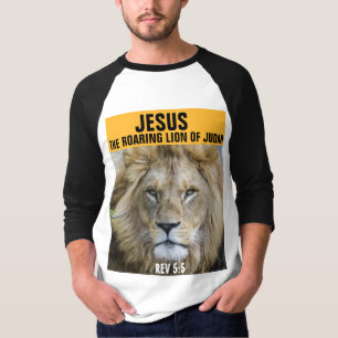 JESUS ROARING LEJON AV JUDAH, REV 5:5 T-SHIRT