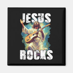 Jesus rockar med gitarr - Roligt kristet rockar C Magnet