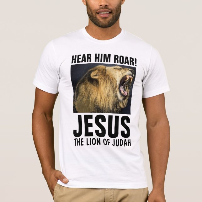 JESUS RÖRANDE LEJONA AV JUDAH, T-SHIRTS (Framsida)