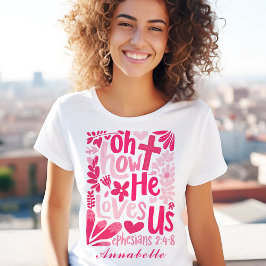 Jesus Rosa Kärlek USA Kvinnonamn för Påsk T Shirt