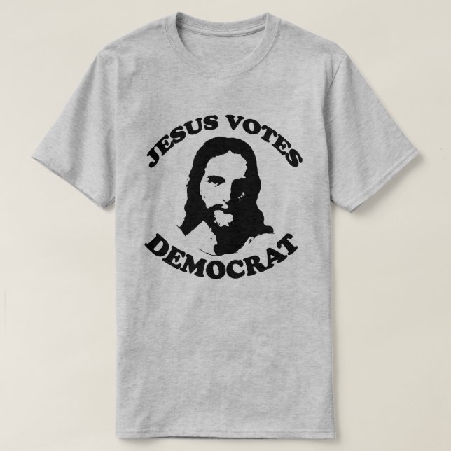 Jesus röstar demokrat t shirt (Design framsida)