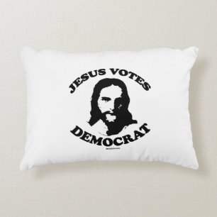 Jesus röstar demokraten prydnadskudde
