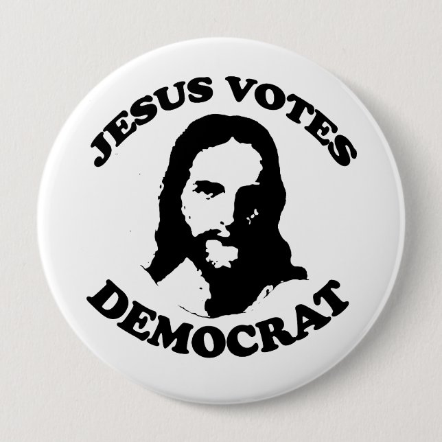 Jesus röstar på demokraterna knapp (Framsida)