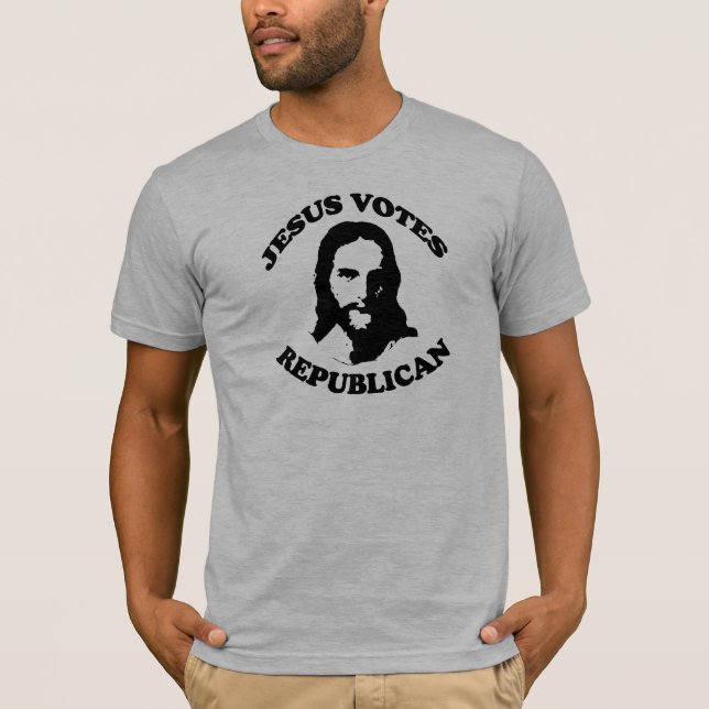 Jesus röstar republikanen t-shirt (Framsida)