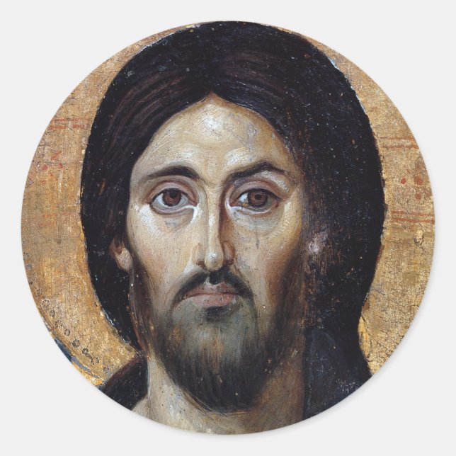 Jesus Runt Klistermärke (Framsida)