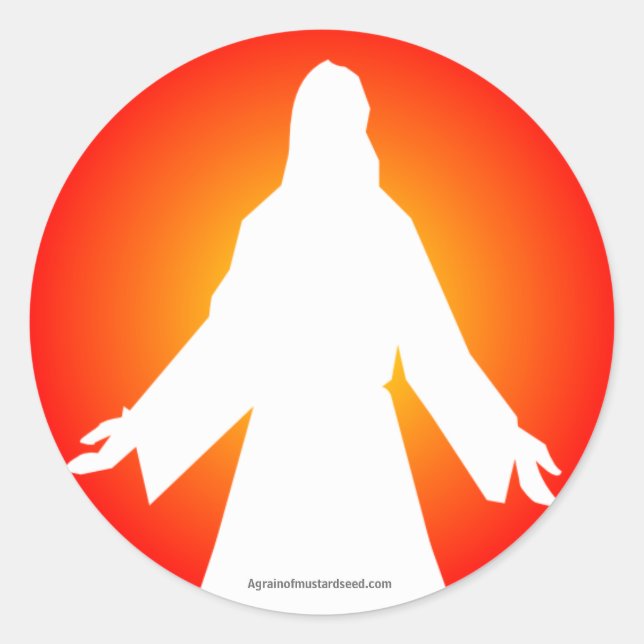 Jesus Runt Klistermärke (Framsida)