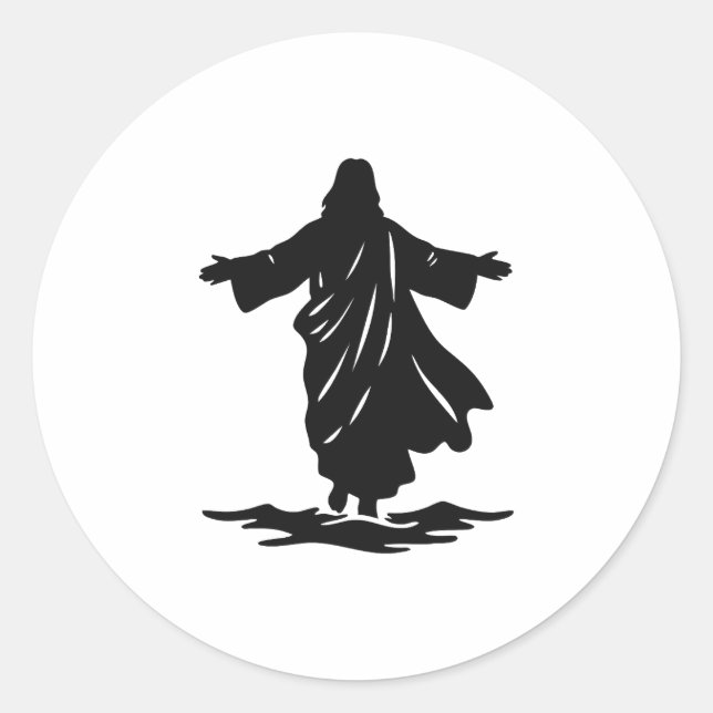 Jesus Runt Klistermärke (Framsida)