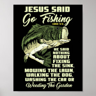 Jesus sa att fiska Fiskberättelse Bibeln Fiske B F Poster