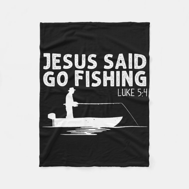 Jesus sa att fiska Kristus kristen fiskare F Fleecefilt (Framsidan)