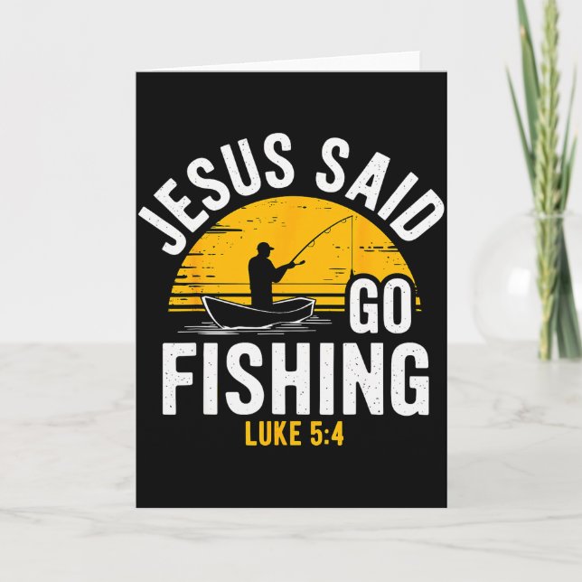 Jesus sa att fiska Lukas 5-4 kristen fiskare Kort (Framsida)