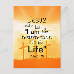 Jesus sa att jag är rekurtionen John 11:25 Verse Vykort