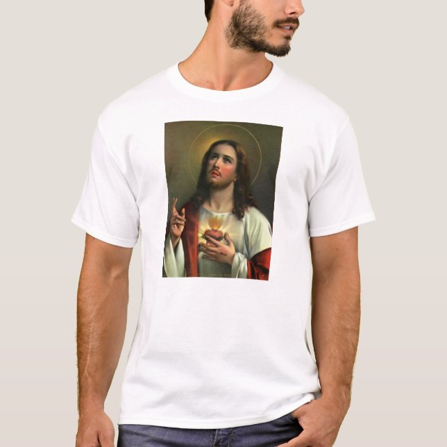 Jesus_Sacred_Heart-1 Tee Shirt (Framsida)