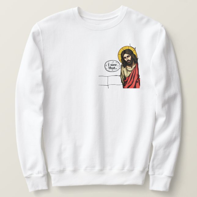 Jesus såg memman T-Shirt Lång Ärmad Tröja (Design framsida)