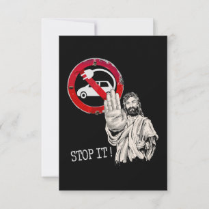 Jesus säger nej till elbilar tack kort