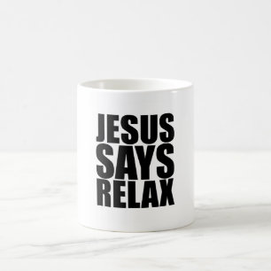 Jesus säger Slappna av Mugg