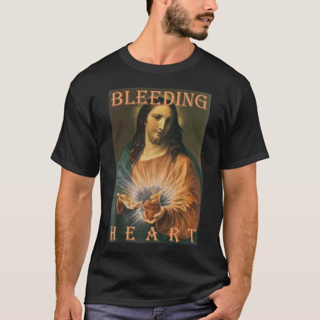 JESUS SAKRAL BLÖDA HJÄRTA T-SHIRT (Framsida)