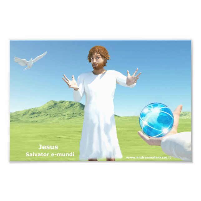 Jesus Salavator e-mundi Fototryck (Framsidan)