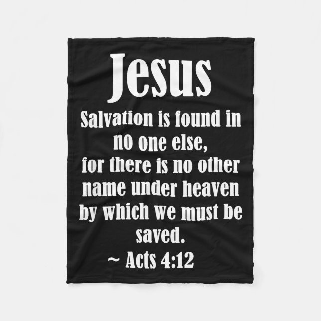 Jesus Salvation Acts 4 12 Christian Scripture Bibl Fleecefilt (Framsidan)