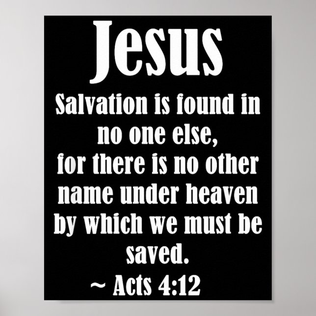 Jesus Salvation Acts 4 12 Christian Scripture Bibl Poster (Framsidan)