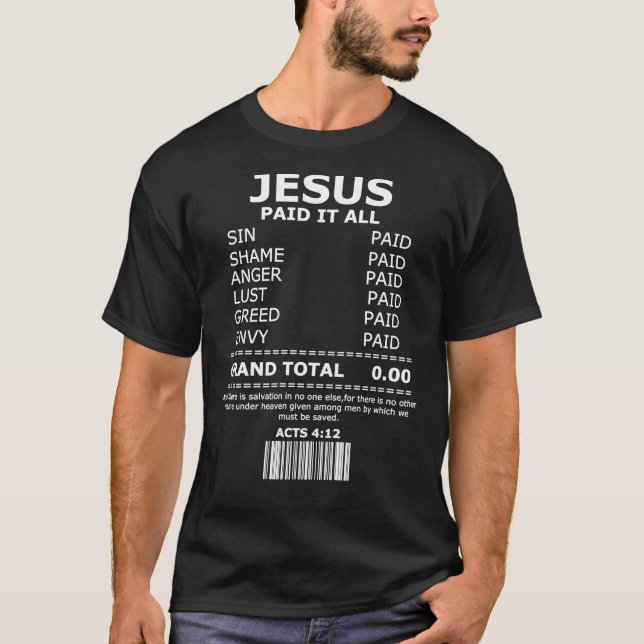 Jesus Salvation Forgief Kor Christian Gift   T Shirt (Framsida)
