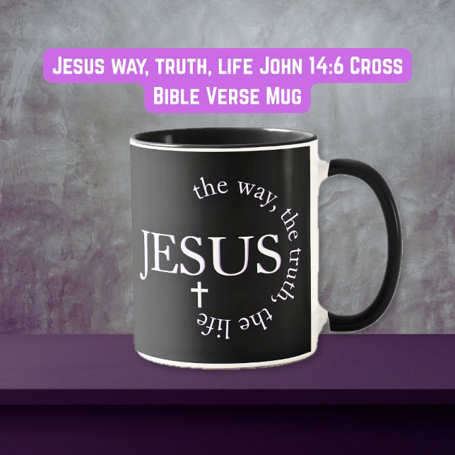 Jesus, sanning, livet John 14:6 Kor Mugg (Jesus way, truth, life John 14:6 Cross Mug)