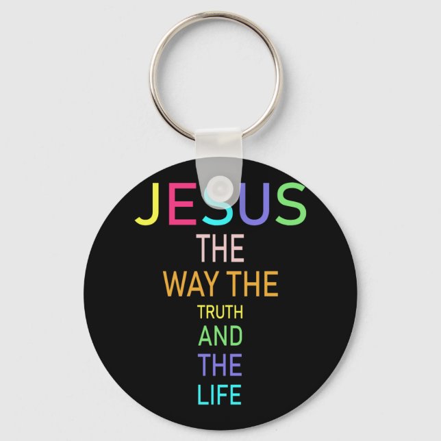 Jesus sanningens och livets tro nyckelring (Framsida)