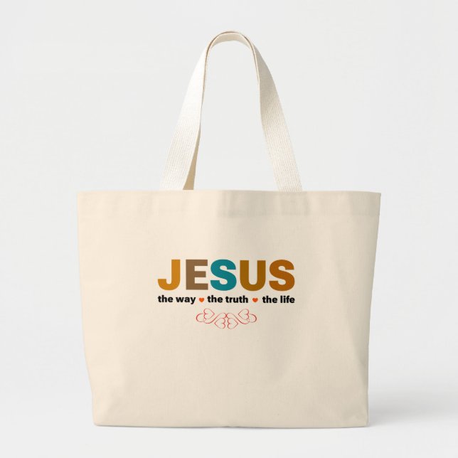 JESUS. SÄTTET, SANNINGEN, LIVET. JUMBO TYGKASSE (Framsidan)