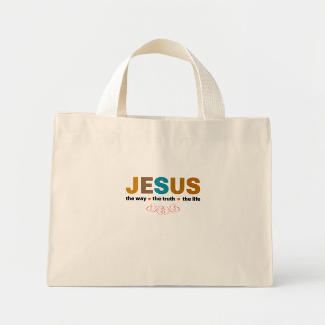 JESUS. SÄTTET, SANNINGEN, LIVET. MINI TYGKASSE (Framsidan)