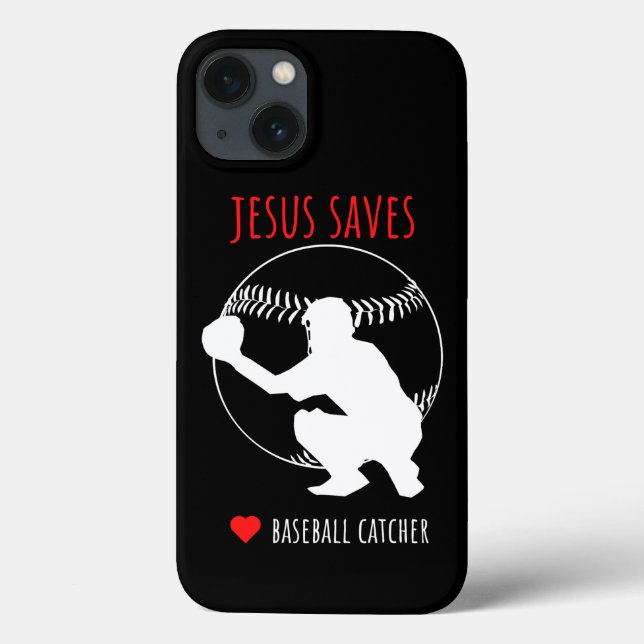Jesus Saves Baseball Catcher Lilla Sports Älskare (Baksida)