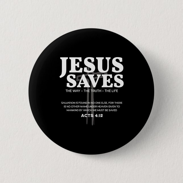 Jesus Saves Bible Verse Acts 4_12 Christian  Knapp (Framsida)
