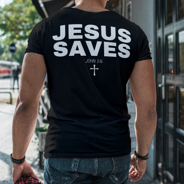"Jesus Saves" Bible Verse Christian T-Shirt (Skapare uppladdad)