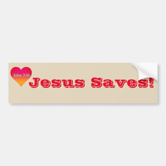 Jesus Saves! Bildekal (Framsidan)
