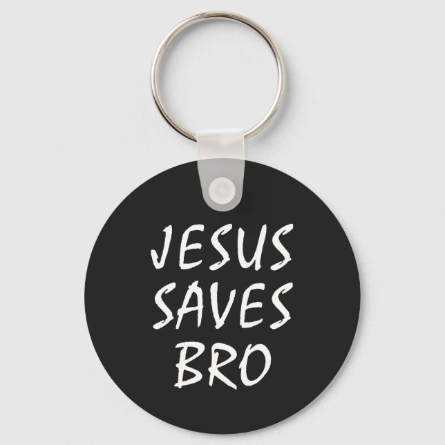 Jesus Saves Bro Christian Nyckelring (Framsida)