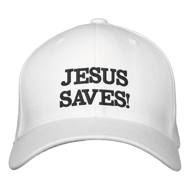 Jesus Saves! Broderad Keps (Framsida)