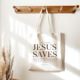 Jesus Saves | Christian Aesthetic Unisex Tygkasse