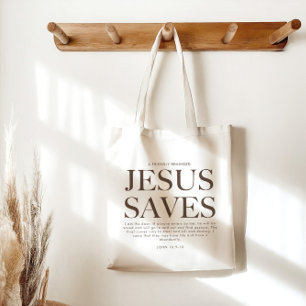 Jesus Saves   Christian Aesthetic Unisex Tygkasse