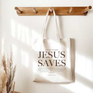 Jesus Saves | Christian Aesthetic Unisex Tygkasse