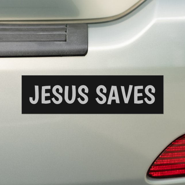 JESUS SAVES CHRISTIAN BUMPER STICKERS BILDEKAL (På Bil)