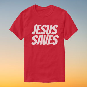 Jesus Saves Christian Kort Sleased T-Shirt