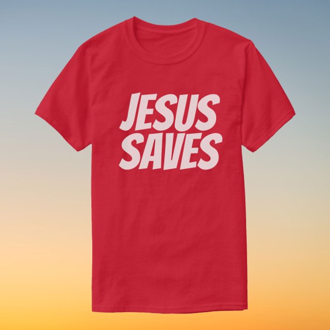 Jesus Saves Christian Kort Sleased T-Shirt (Skapare uppladdad)