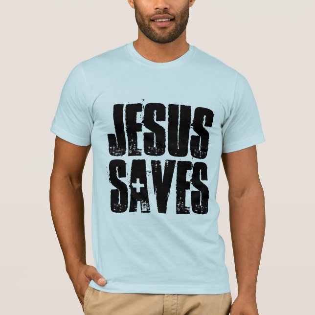 JESUS SAVES CHRISTIAN T-SHIRTS TEES (Framsida)