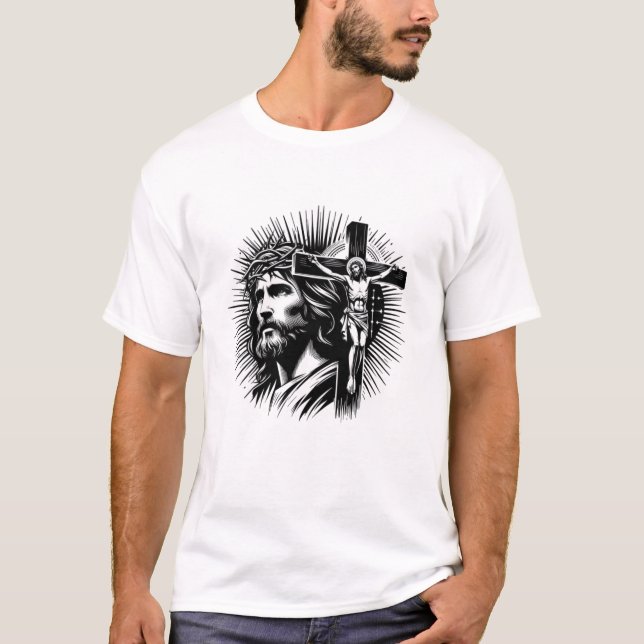 Jesus Saves: Faith-Inspired Graphic T-Shirt" T Shirt (Framsida)
