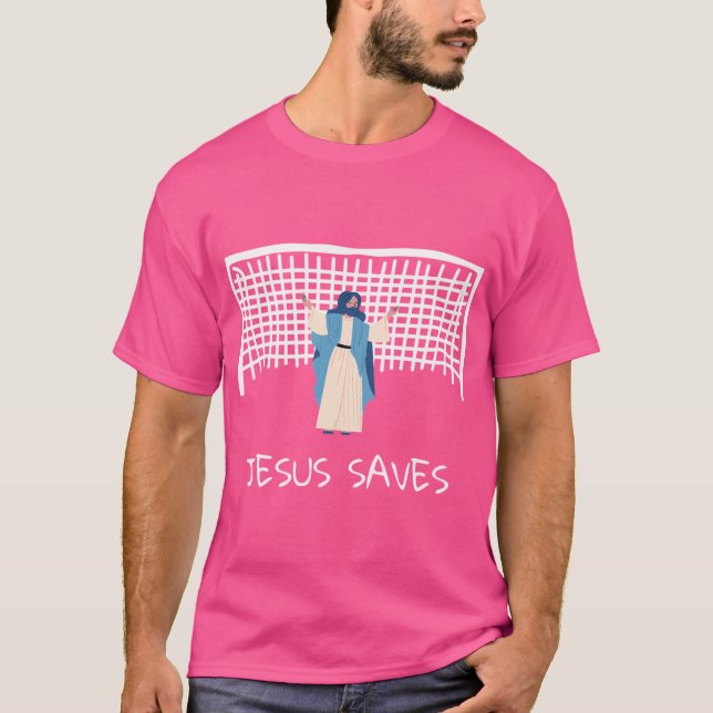 Jesus Saves Funny Christian Meme T Shirt (Framsida)