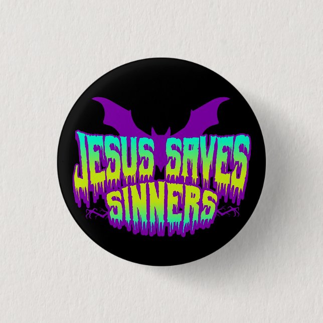 Jesus Saves Goths Button Knapp (Framsida)