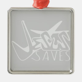 JESUS SAVES GRAFFITI JULGRANSPRYDNAD METALL