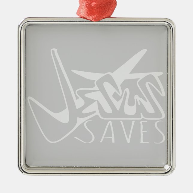 JESUS SAVES GRAFFITI JULGRANSPRYDNAD METALL (Framsidan)