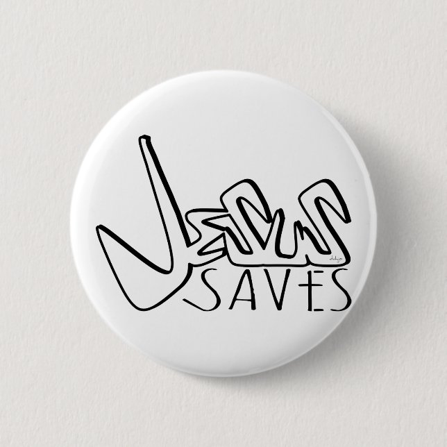 JESUS SAVES GRAFFITI KNAPP (Framsida)